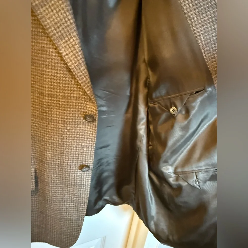 Oscar de la Renta Wool & Cashmere Blend Men’s Sport Coat Notched Lapels Size 42S
